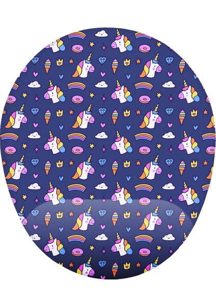 Desenli Bilek Destekli Mouse Pad