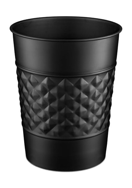 Abode El Yapımı Metal Geometrik Kabartmalı Siyah Çöp Sepeti Çöp Kutusu modelleri