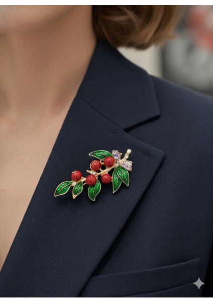 Yılbaşı Özel Yaprak Kokina Kutulu Broş