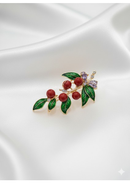 Yılbaşı Özel Yaprak Kokina Kutulu Broş fiyatları