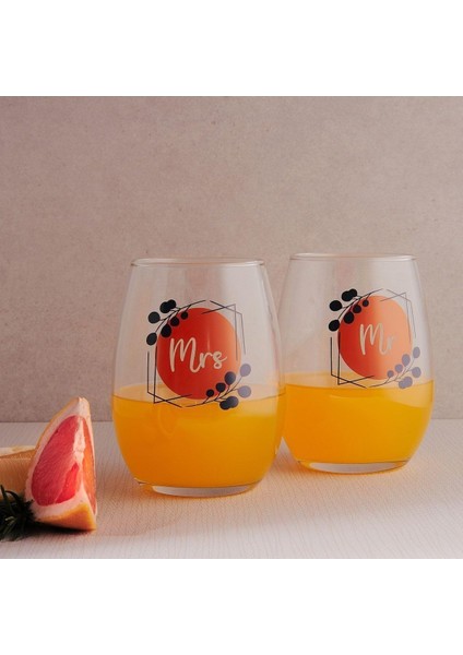 Mr & Mrs 2&apos;li Meşrubat Bardağı Cam 570 cc