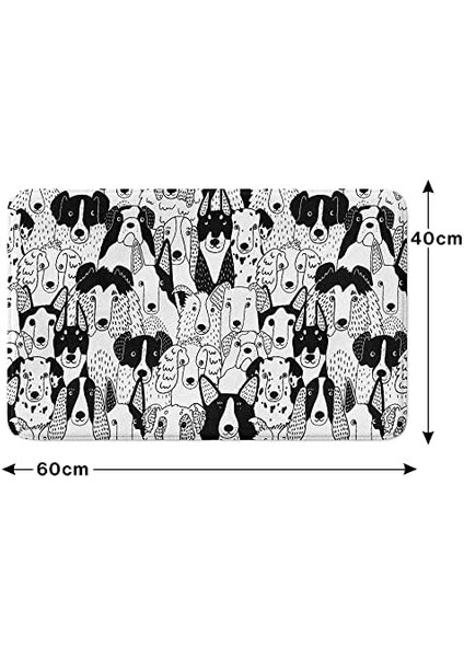 Sevimli Tasarımlı Mikrofiber Paspası, Kaymaz Taban, Yıkanabilir (385_BPSM, 2&apos;li Takım 40X60_50X80) modelleri