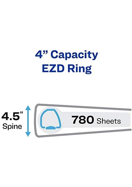 Sağlam Ezd Halkalı Defter 3 Halkalı, 10,2 cm One- Halka, 21,6 x 27,9 cm Kağıt Için, 1 Deniz Mavisi Klasör (79804)
