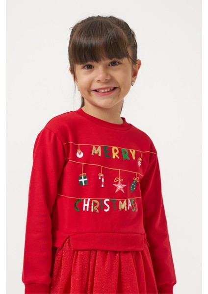 Kız Çocuk Merry Simli Kız Yılbaşı Elbisesi NBK-24905 fiyatları