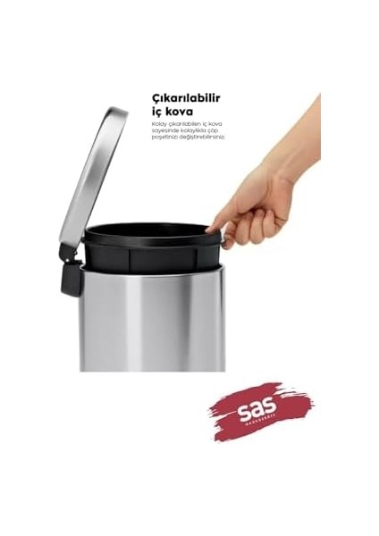 Haus Tuvalet Balkon Mutfak, Beyaz Renkli Pedallı Metal Çöp Kovası 3 Litre fiyatları