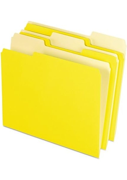 Iki Renkli Dosya Klasörü, Mektup Boyutu, Sarı, 1/3 Kesim, Kutu Başına 100 Adet (152 1/3 Sarı) modelleri