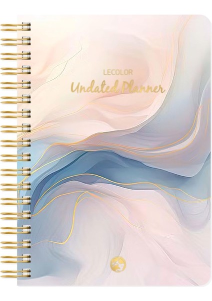 Süresiz Planlayıcı Spiralli Ajanda Defter Marble 17X24 cm