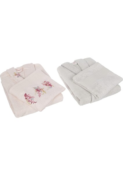 1500188689002 Soft Bamboo Darla Çift Kişilik Bambu Aile Seti, Somon-Taş