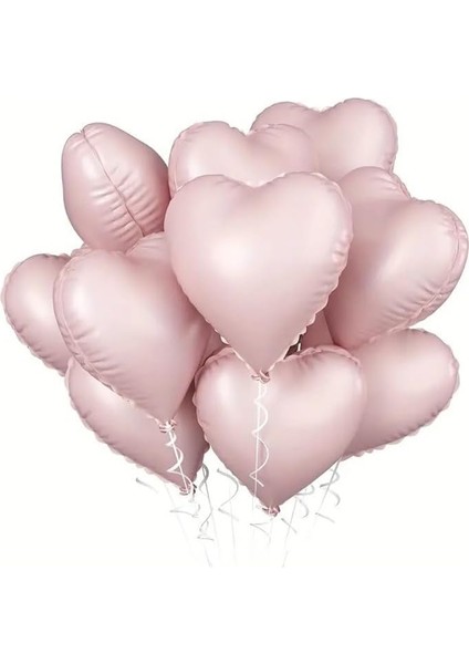 Soft Pembe Retro Kalp Folyo Balon 18 Inç 5 Adet