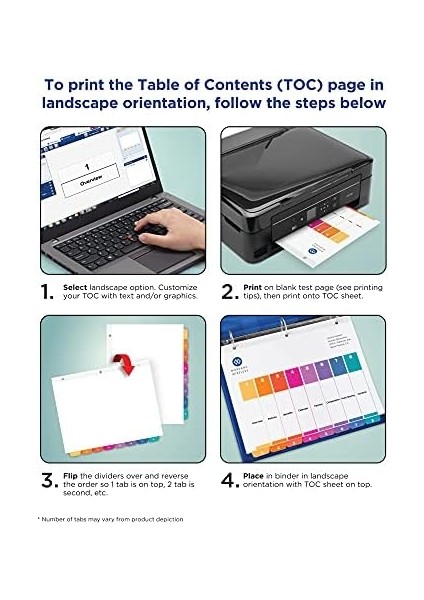 Hazır Dizin 12-Tab Bağlayıcı Bölücüler, Özelleştirilebilir Içindekiler, Çok Renkli Sekmeler, 6 Takım (11196) modelleri