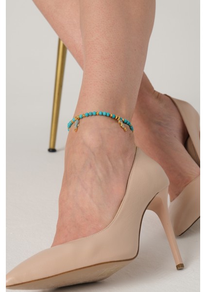 Denizatlı ve Turkuaz Taşlı Halhal modelleri