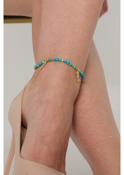 Denizatlı ve Turkuaz Taşlı Halhal fırsatları