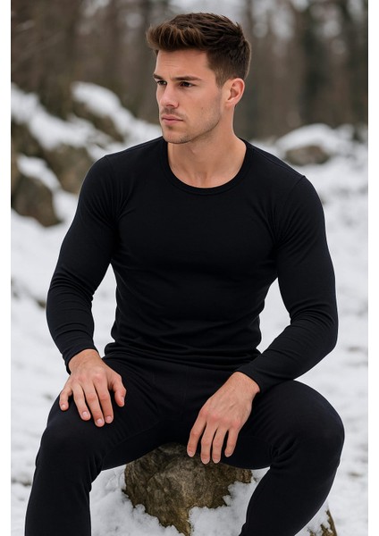 Erkek Termal Içlik Takımı Premium Pamuklu Siyah fiyatları