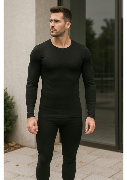 Erkek Termal Içlik Takımı Premium Pamuklu Siyah indirimleri