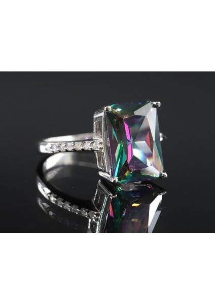 Mystic Topaz Baget Taşlı Gümüş Yüzük, Mystic Topaz Yüzük fiyatları