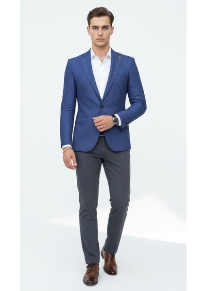 Erkek Dokulu Kumaş Slim Fit Blazer Ceket – Şık Modern Kesim Tek Düğmeli fiyatları
