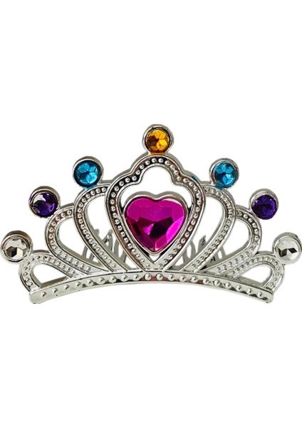 Gümüş Renk Taraklı Model Prenses Kraliçe Tacı 1 No 12X7 cm modelleri