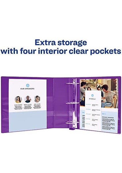 Heavy-Duty View 3 Halkalı Defter, 3,8 Cm, One Ezd Halkalar, 1 Lila Klasör (79774) fiyatları