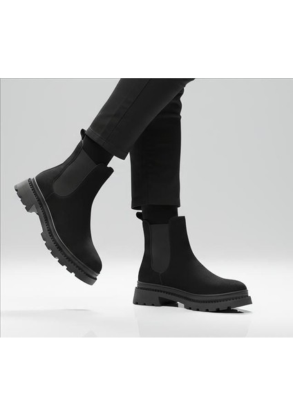 Kadın Kalın Taban Streç Elastik Yan Bantlı Süet Chealsea Bot fırsatları
