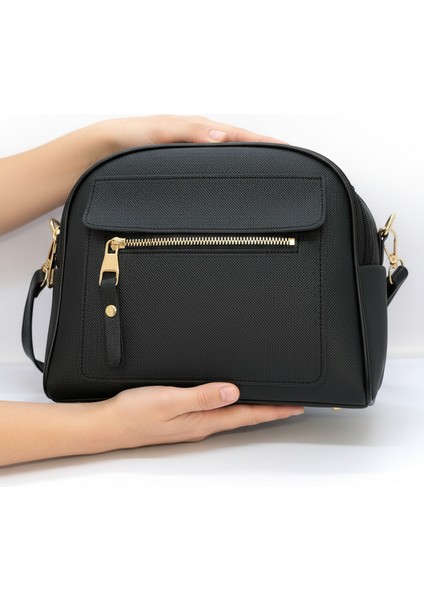 Kadın Lacost Deri Üç Bölmeli Çapraz Askılı El ve Omuz Çantası