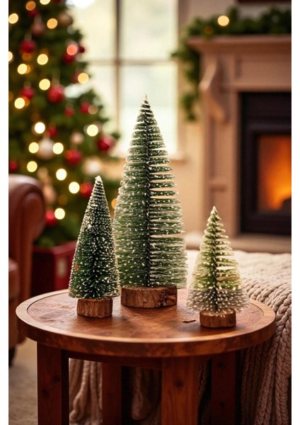 Yılbaşı Dekoru 3'lü Mini Çam Ağacı Seti & LED Işıklı Yılbaşı Noel Baba Feneri Yılbaşı Süsleme fırsatları