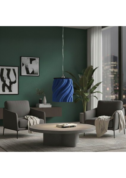 Modern Fraktal Tasarım Spiral Dokulu Dekoratif Avize (Ø24 Cm) Genel Kullanım Şık Sarkıt Lamba
