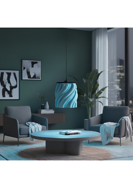 Modern Fraktal Tasarım Spiral Dokulu Dekoratif Avize (Ø24 Cm) Genel Kullanım Şık Sarkıt Lamba indirimleri