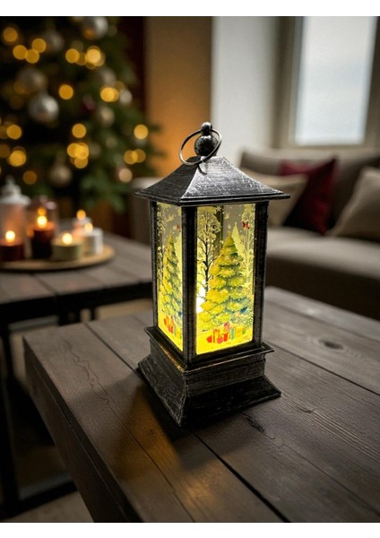 LED Işıklı Yılbaşı Feneri Çam Ağaçlı Temalı Noel Feneri Ağaç Süsü Dekoratif Işıklı Süs fiyatları