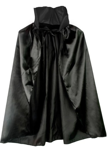 Siyah Renk Yakalı Halloween Pelerini 90 cm