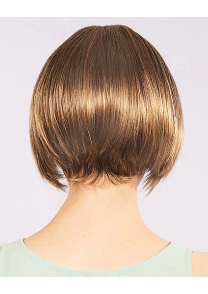 Açık Kahverengi Küt Parti Peruk Küt Saç indirimleri