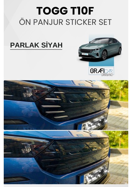 Togg T10F Sedan Uyumlu Panjur Kaplama Sticker Set