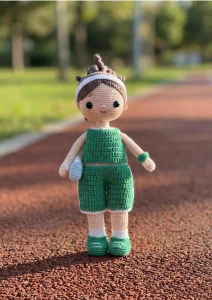 Sporcu Elif – El Yapımı Örgü Amigurumi Bebek
