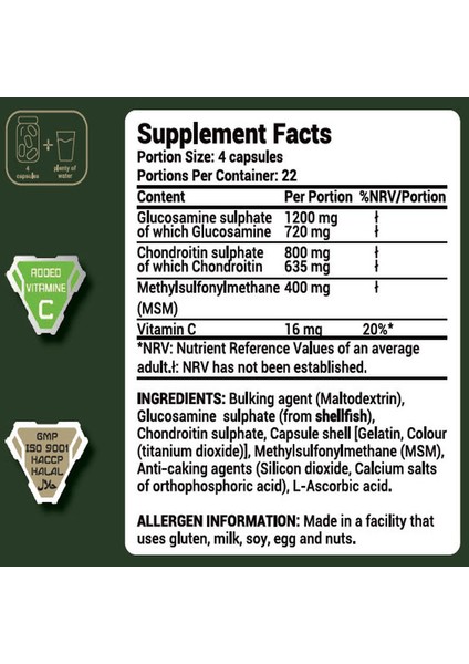Army 1 Joint Support Glucosamine Chondroitin Sulphate Msm 90 Caps fiyatları