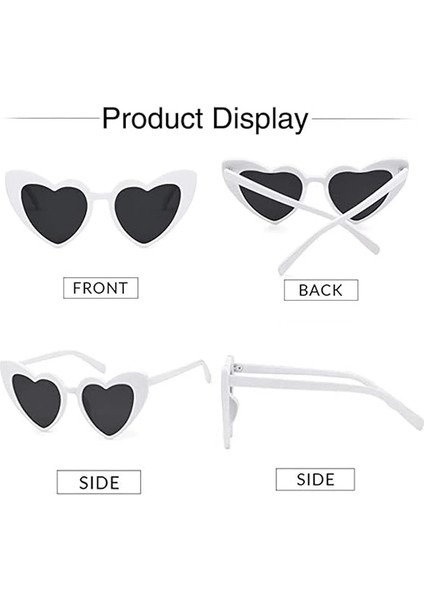 Beyaz Renk Kalp Gelin Düğün Gözlüğü 15X5 cm modelleri