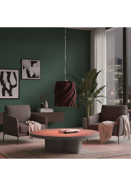 Modern Fraktal Tasarım Spiral Dokulu Dekoratif Avize (Ø24 Cm) Genel Kullanım Şık Sarkıt Lamba modelleri