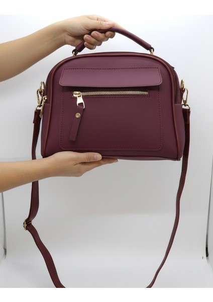 Kadın Lacost Deri Üç Bölmeli Çapraz Askılı El ve Omuz Çantası