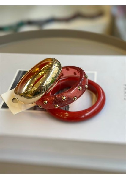 3'lü Set Bilezik - Kırmızı fiyatları