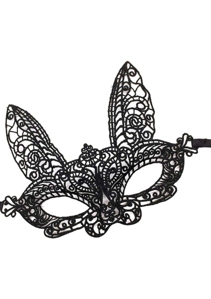 Siyah Renk Dantel Kesim Dantel Işlemeli Balo Parti Maskesi 7 No fırsatları