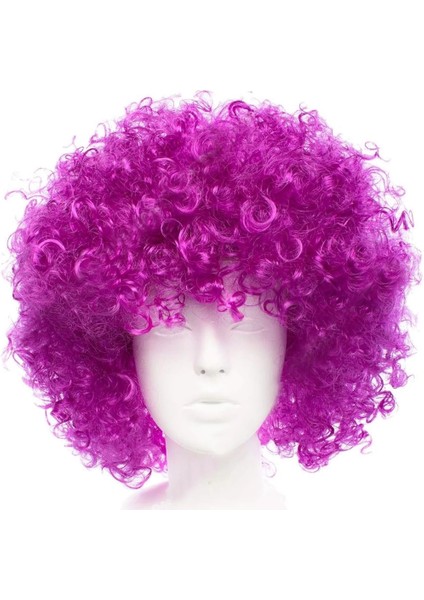 Koyu Mor Renk Violet Afro Bonus Saç Peruk