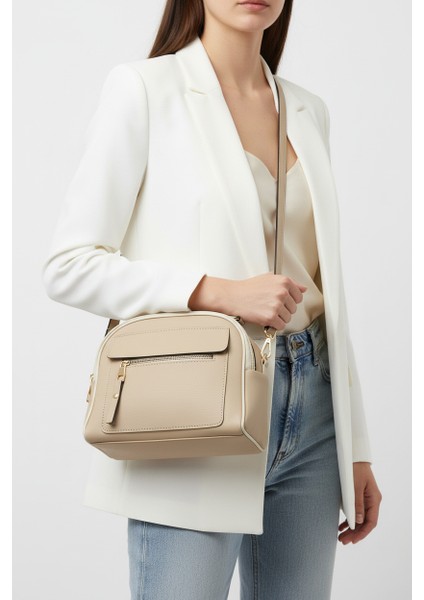 Kadın Lacost Deri Üç Bölmeli Çapraz Askılı El ve Omuz Çantası