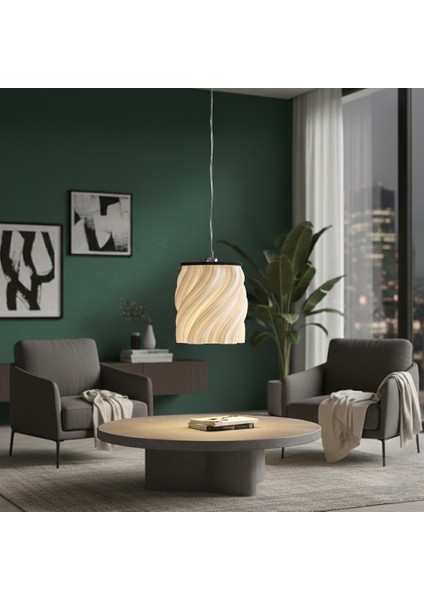 Modern Fraktal Tasarım Spiral Dokulu Dekoratif Avize (Ø24 Cm) Genel Kullanım Şık Sarkıt Lamba fiyatları