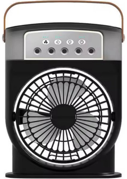 Şarjlı 600 ml Su Hazneli Taşınabilir Masaüstü Vanilatör Güçlü Fan ve 2000 Mah Pil Siyah