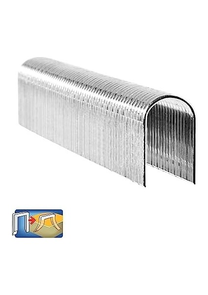 Zımba Teli Tip 7, 12 mm Kıskaç, 960 Adet, Yuvarlak Sırtlı, 6 Mm&apos;ye Kadar Kablolar Için fiyatları