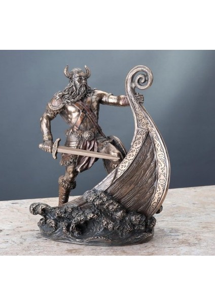 Veronese Design Iskandinav Savaşçı Viking Gemi Üzerinde Heykel fiyatları