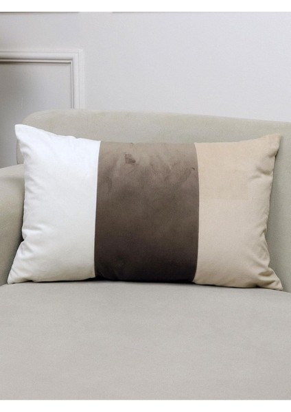 Üç Renk Kadife 35X55 Dikdörtgen Kırlent Kılıfı 35 x 55