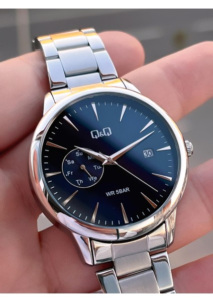 Gün Fonksiyonlu Kadran Çelik Kordon 2 Yıl Garantili 3 Atm Suya Dayanıklı Erkek Kol Saati Q003.A2 modelleri