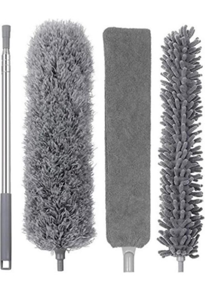 Alma Mop Bükülebilir Teleskopik 3&apos;lü Püskülü Çok Fonksiyonlu Temizlik Seti,boşluk ve Tavan Temizliği Için Uzayabilir Toz Alma Seti (, Pratik, Bükülebilir )