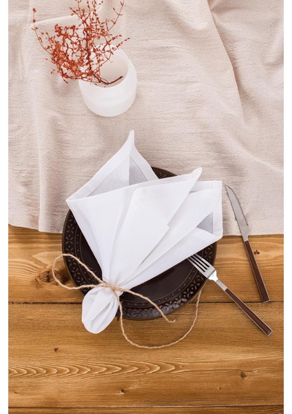 6&apos;lı Premium Peçete 40 x 40 (Beyaz)