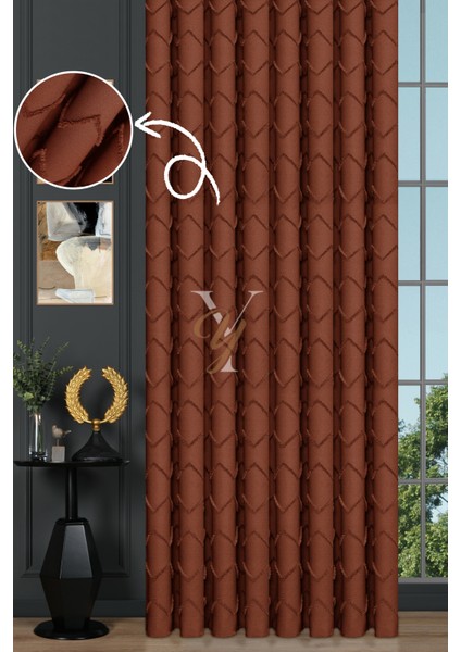 Jakar Kesme Fon Perde Ezgi V-6010 Turuncu