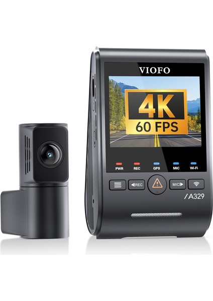 A329S 2 Kameralı Ön+Arka 4K 60FPS+2K Wi-Fi 6 Hdr Starvıs 2 Sensör S&apos;li SSD Destekli Araç Kamerası